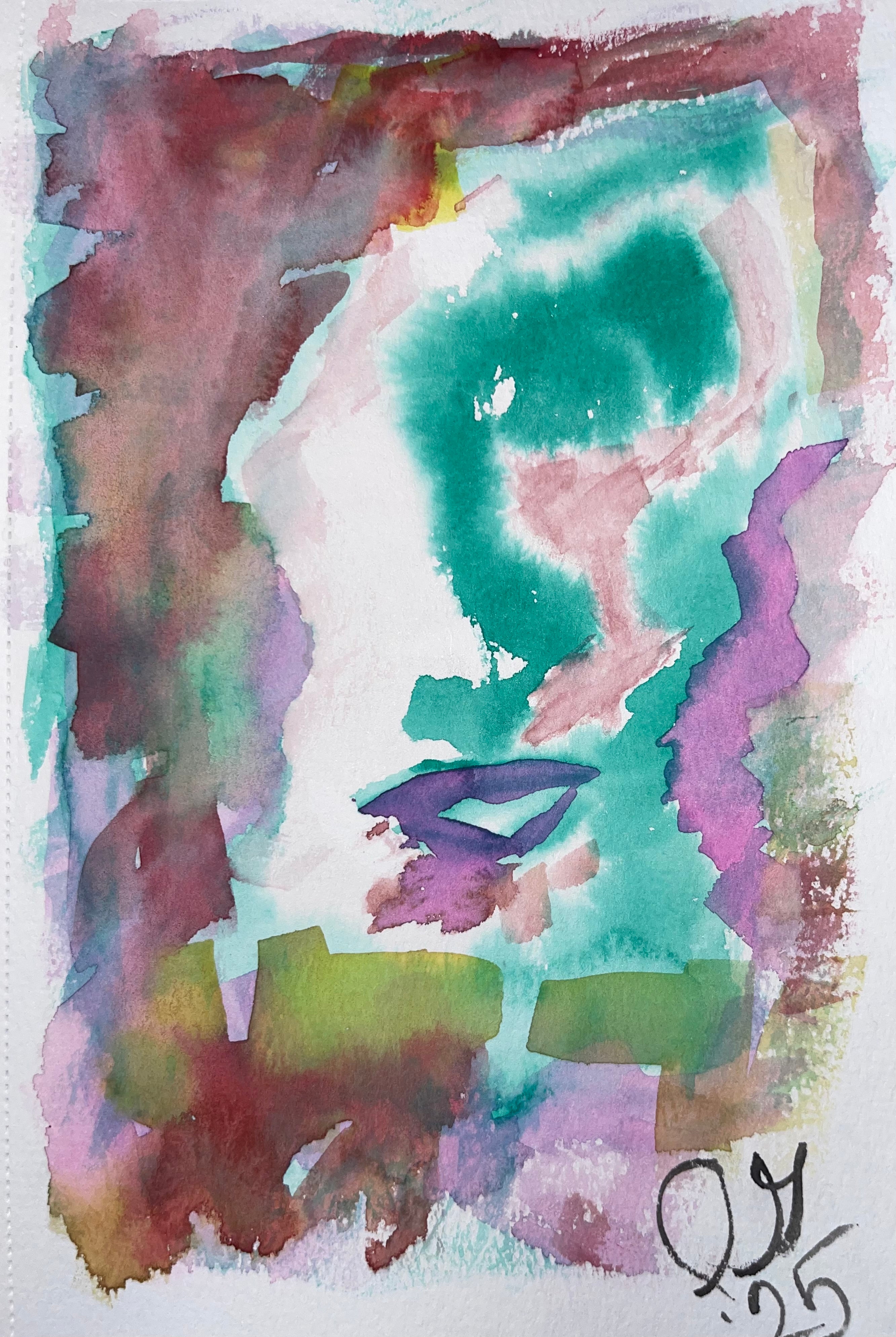 Abstract Face in Green